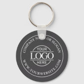 Custom Business Logo Promotionele Grijs en Wit Sleutelhanger (Achterkant)