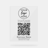 Custom Business Logo, QR Code Acryl Sign Acryl Bord (Voorkant)