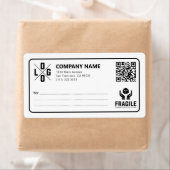 Custom Business Logo QR code Fragile Warn Shipping Etiket (Insitu)
