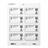 Custom Business Logo QR code Fragile Warn Shipping Etiket (Full Sheet)