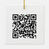 Custom Business Logo QR Code Minimalistische Sjabl Keramisch Ornament (Achterkant)