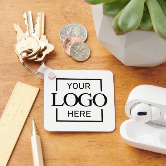 Custom Business Logo & QR Code Promotional Swag Sleutelhanger (Bureau)
