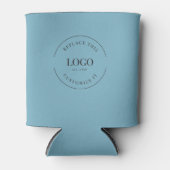 Custom Business logo QR code website blauw Blikjeskoeler (Voorkant)