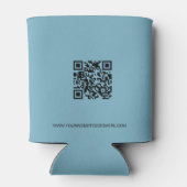Custom Business logo QR code website blauw Blikjeskoeler (Achterkant)