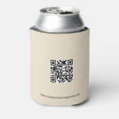 Custom Business logo QR code website Cream beige Blikjeskoeler (Blikje Achterkant)