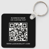 Custom Business Logo QR code website tekst zwart Sleutelhanger (Achterkant)