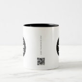 Custom Business logo QR code website  Tweekleurige Koffiemok (Center)
