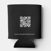 Custom Business logo QR code website zwart Blikjeskoeler (Achterkant)