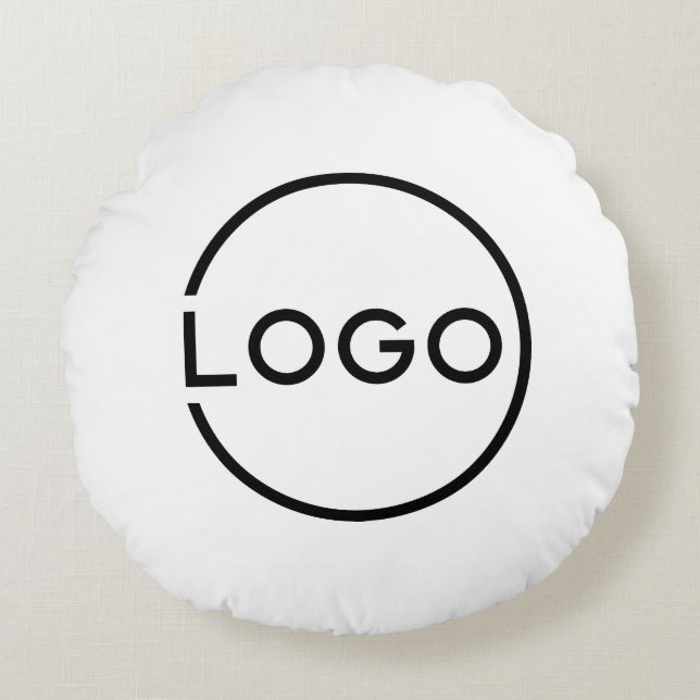 Custom Business Logo Rond Kussen (Voorkant)
