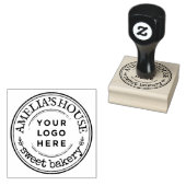 Custom Business Logo Ronde Rustiek Rubberstempel (Gestempeld)