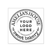 Custom Business Logo Ronde Rustiek Rubberstempel (Afrduk)