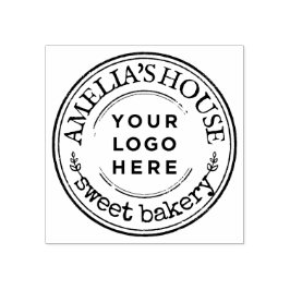 Custom Business Logo Ronde Rustiek Rubberstempel