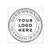 Custom Business Logo Rubber Stamp - Grunge Border Rubberstempel (Afrduk)