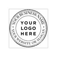 Custom Business Logo Rubber Stamp - Grunge Border