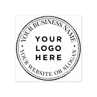 Custom Business Logo Rubber Stamp - Grunge Border Rubberstempel