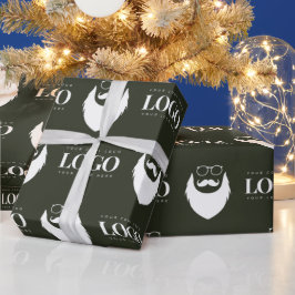 Custom Business Logo Santa Claus Pattern Corporate Cadeaupapier