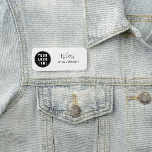 Custom Business Logo Script Bedrijfsmedewerker Naamplaatje (In situ)