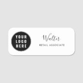 Custom Business Logo Script Bedrijfsmedewerker Naamplaatje (Voorkant)