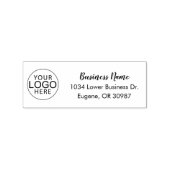 Custom Business Logo Script Modern Address Rubberstempel (Afrduk)
