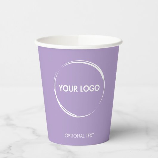 Custom Business Logo Sjabloon Lavendel Lila Papieren Bekers (Links)