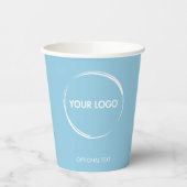 Custom Business Logo Sjabloon Pastel Blauw Papieren Bekers (Links)