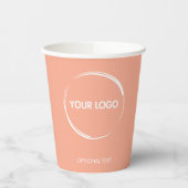Custom Business Logo Sjabloon Peach Papieren Bekers (Links)
