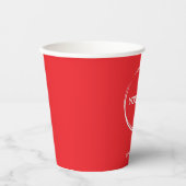 Custom Business Logo Sjabloon Rood Papieren Bekers (Voorkant)