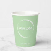 Custom Business Logo Sjabloon Sage Green Papieren Bekers (Links)
