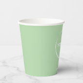 Custom Business Logo Sjabloon Sage Green Papieren Bekers (Voorkant)