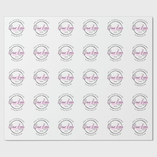 Custom Business Logo Sjabloon - Telefoon en adres Cadeaupapier (Vlak)