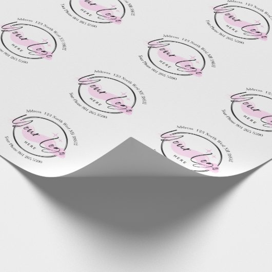 Custom Business Logo Sjabloon - Telefoon en adres Cadeaupapier (Hoek)