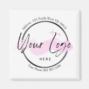 Custom Business Logo Sjabloon - Telefoon en adres Magneet