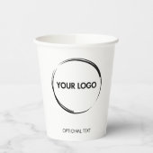 Custom Business Logo Sjabloon Wit Papieren Bekers (Links)