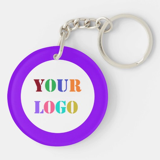 Custom Business Logo Sleutelhanger - Uw kleuren (Achterkant)