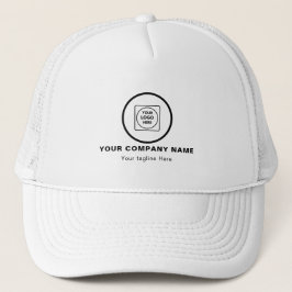 Custom Business Logo Slogan White Promotional Hat Trucker Pet