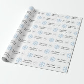 Custom Business Logo & Snowflake Feestdagen Compan Cadeaupapier (Uitgerold)