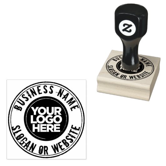 Custom Business Logo Social Grunge Rubberstempel (Gestempeld)