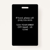 custom business logo sprankle goud & zwart Foto ID Badge (Achterkant)