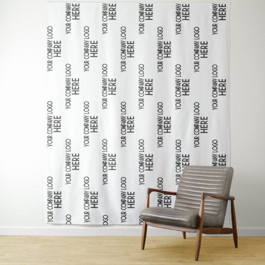 Custom Business Logo Stap & Herhaal Achtergrond Wi Wandkleed (In situ)