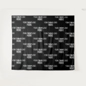 Custom Business Logo Stap & Herhaal Achtergrond Zw Wandkleed (Voorkant (horizontaal))