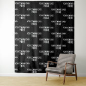 Custom Business Logo Stap & Herhaal Achtergrond Zw Wandkleed (In situ)