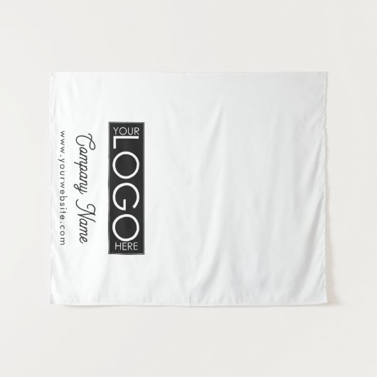 Custom Business Logo Table Runner Banner Retro Wandkleed (Voorkant (horizontaal))