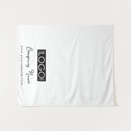 Custom Business Logo Table Runner Bannerscript Wandkleed (Voorkant (horizontaal))