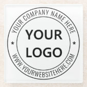 Custom Business Logo Tekst Bedrijf Glas Onderzette Glazen Onderzetter (Voorkant)