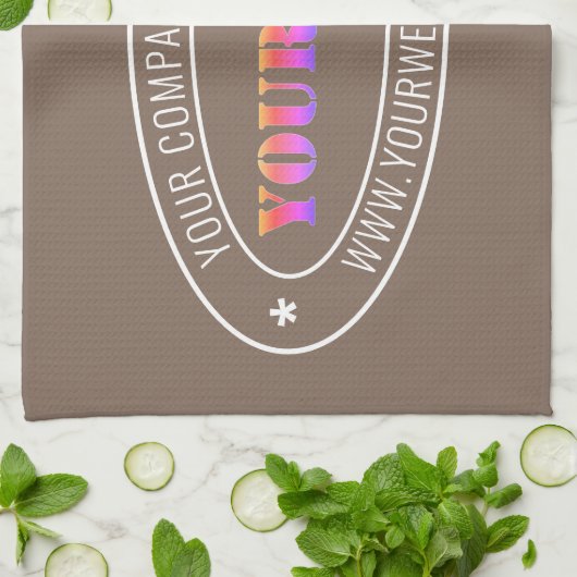 Custom Business Logo Tekst Bedrijf Keukenhanddoek (Gevouwen)