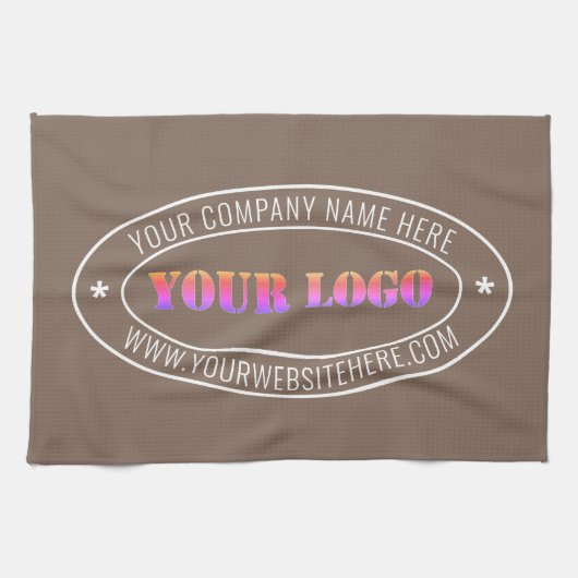 Custom Business Logo Tekst Bedrijf Keukenhanddoek (Horizontaal)