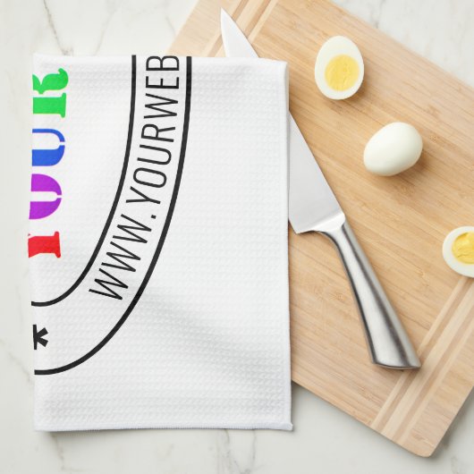 Custom Business Logo Tekst Bedrijf Keukenhanddoek (Quarter Fold)