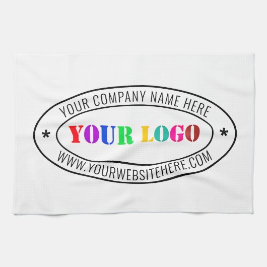 Custom Business Logo Tekst Bedrijf Keukenhanddoek (Horizontaal)
