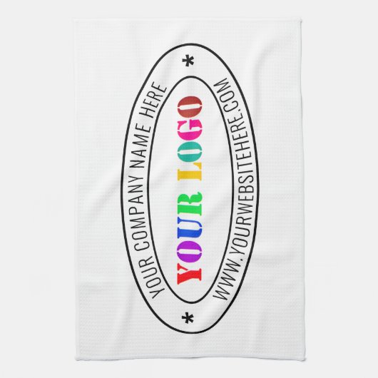 Custom Business Logo Tekst Bedrijf Keukenhanddoek (Verticaal)