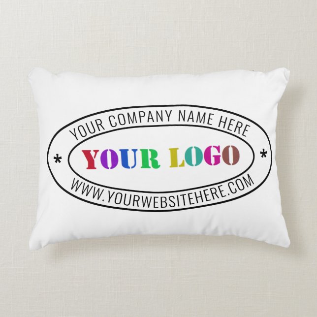 Custom Business Logo Tekst Bedrijf Kussen Sjabloon (Voorkant)